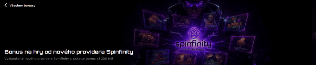 Bonus na novinky od Spinfinity