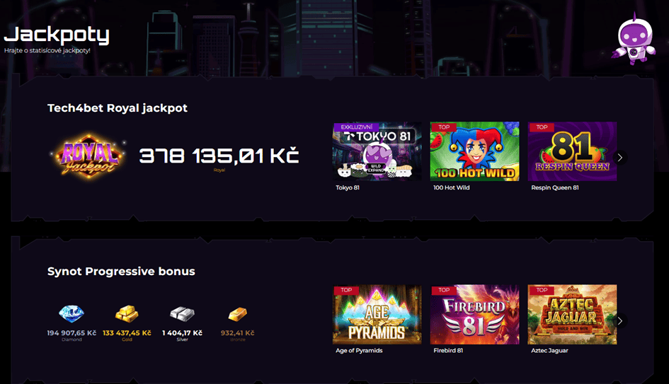 Aktuální jackpoty