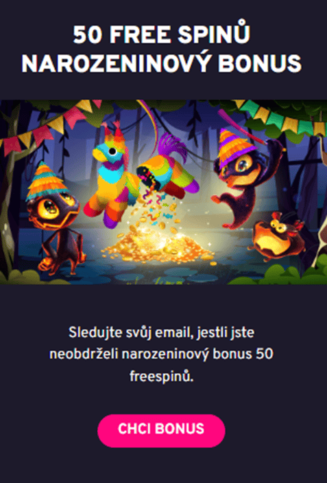 Bonus 50 FS k narozeninám