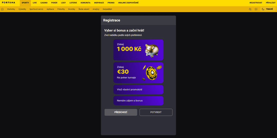 Proces registrace