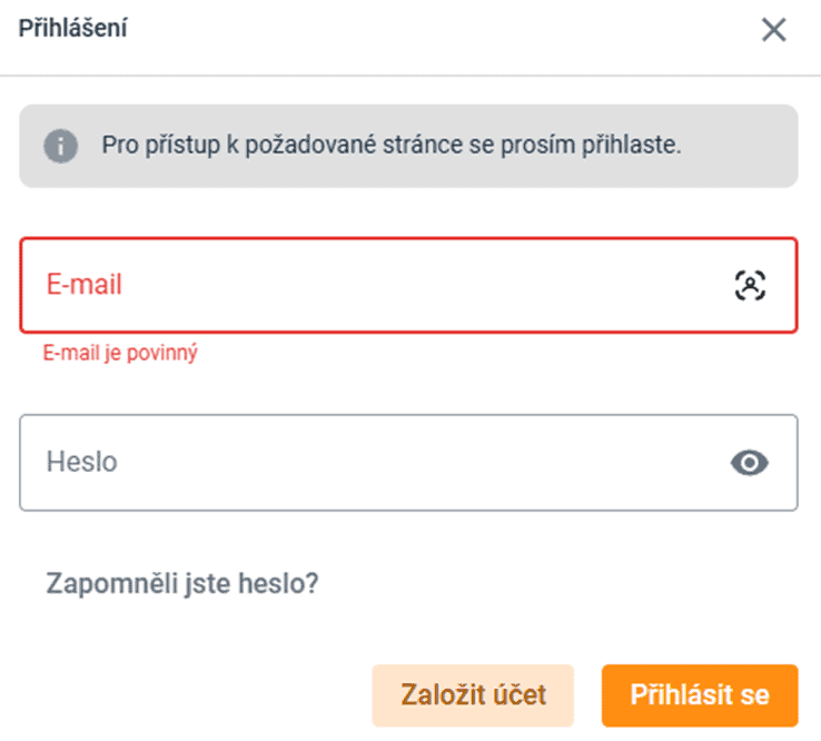 Přihlašovací formulář