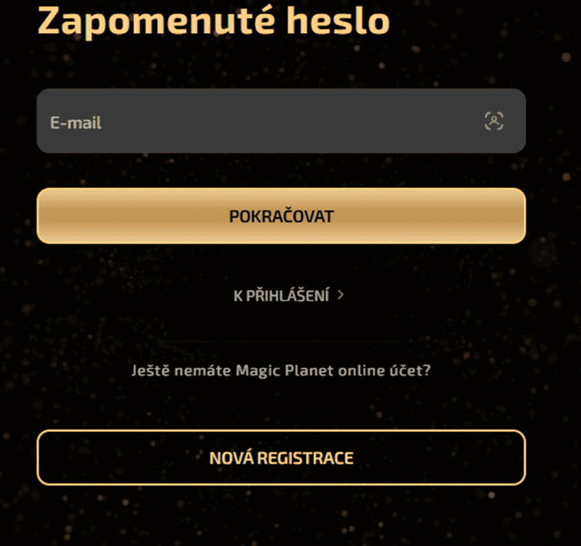 Obnovení zapomenutého hesla