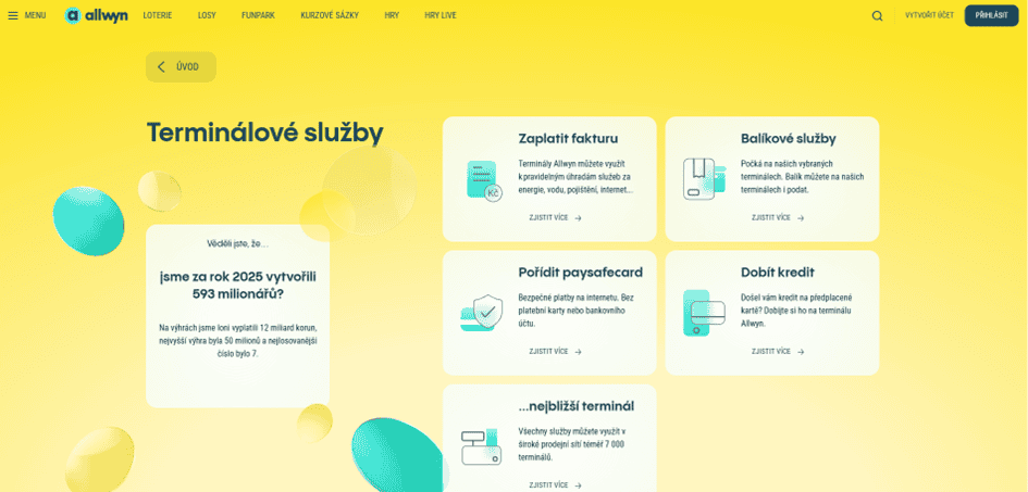 Terminálové služby od Allwyn