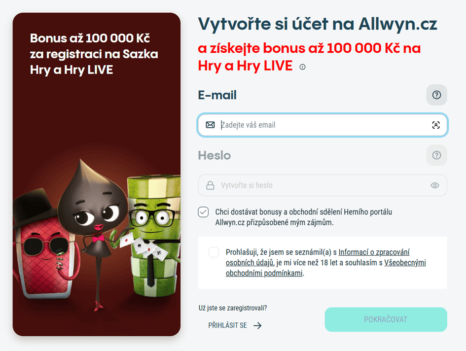 Registrační fomulář