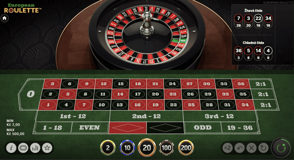 Hra European Roulette