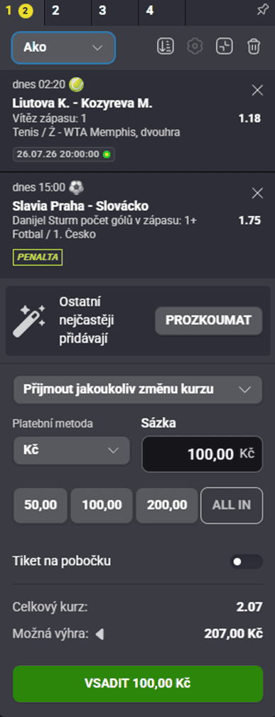 Typy tiketů na Fortuně