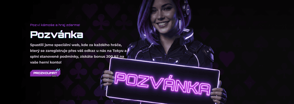 Bonus 200 Kč za doporučení na Tokyo casinu