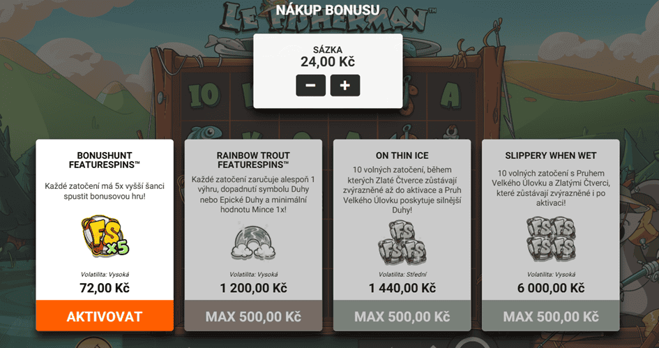 Možnost nákupu bonusu