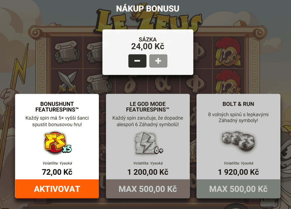 Nákup bonusové hry