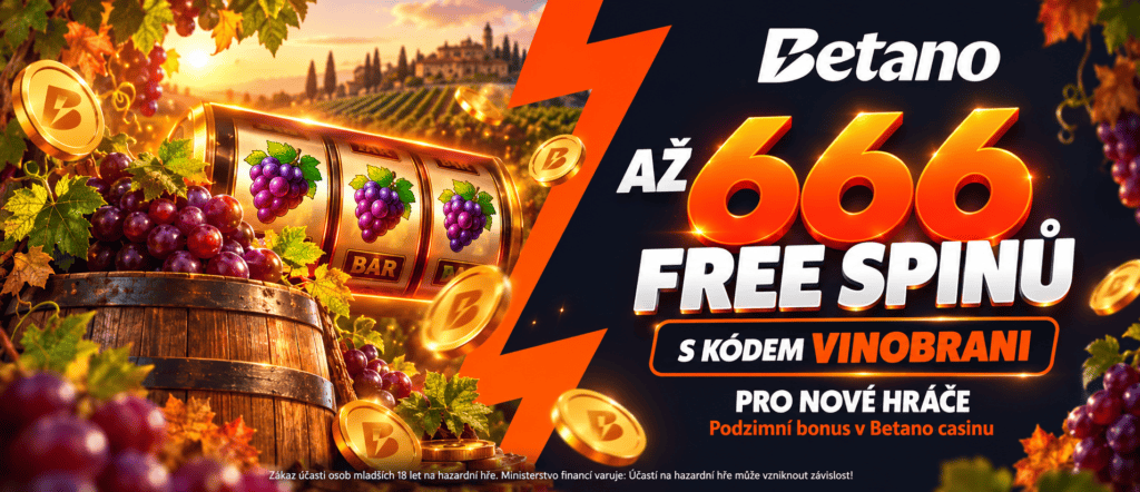 Nový registrační promo kód „VINOBRANI“ do Betana: Získejte až 666 free spinů!