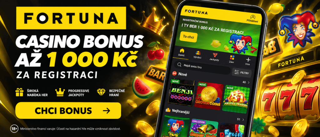 Fortuna bonus 500 Kč k registraci bez vkladu