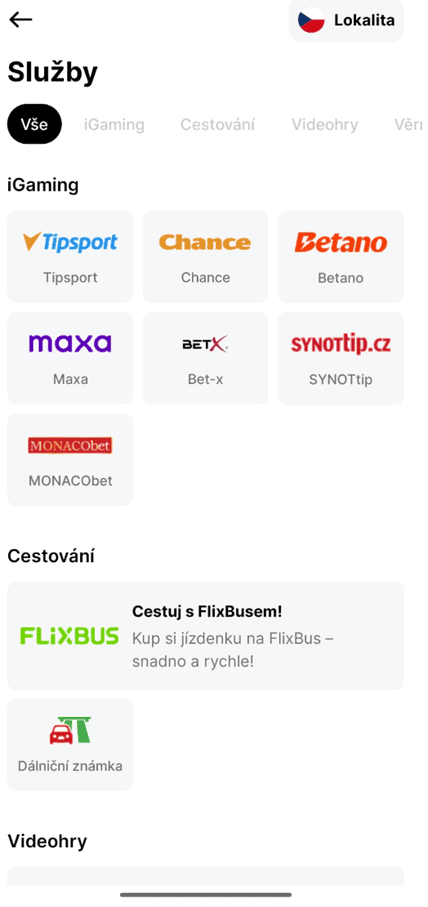 AirCAsh služby