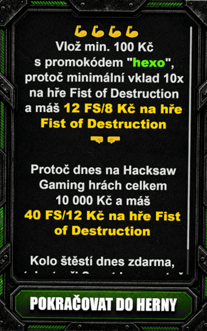 Každodenní promo kód pro stálé hráče