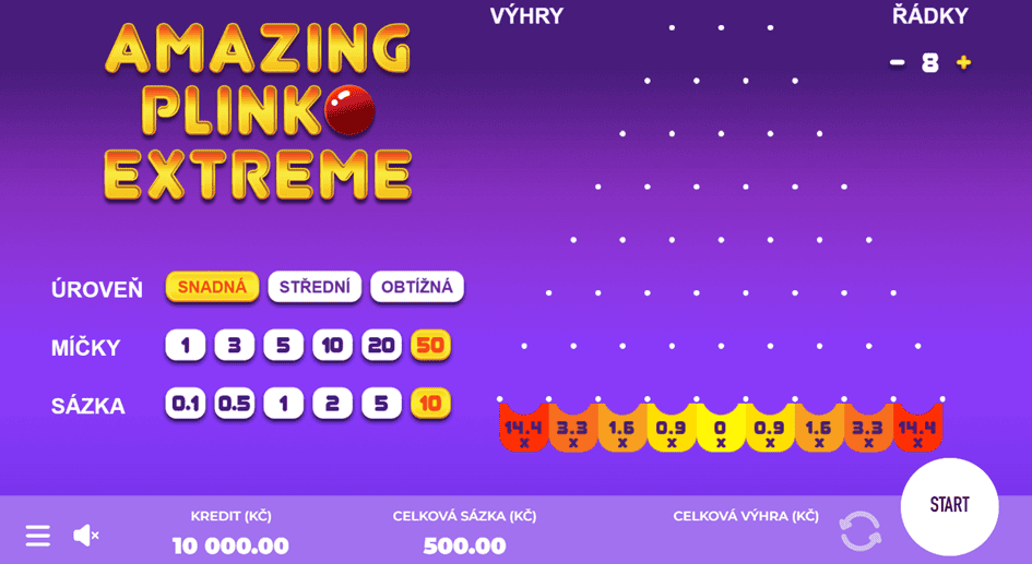 Hra Amazing Plinko Extreme