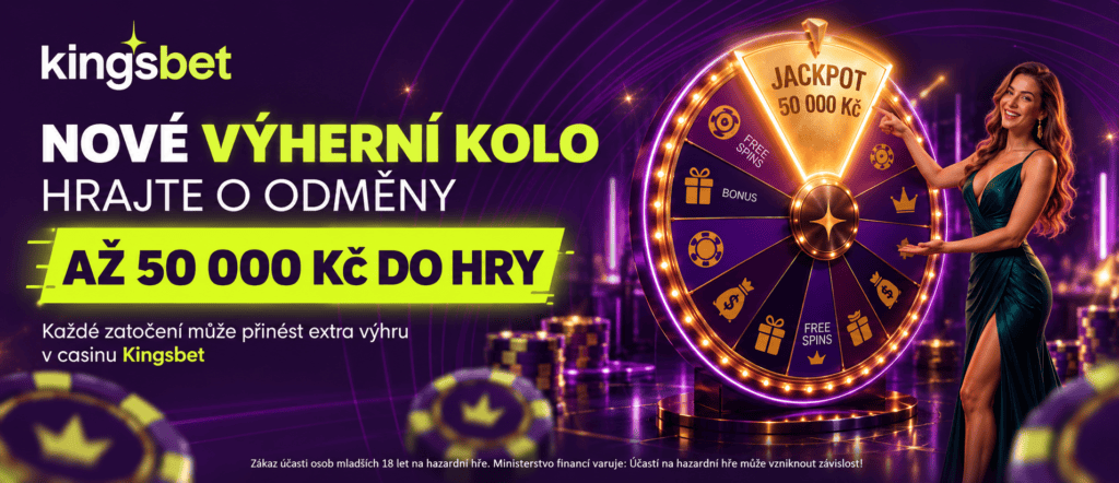 Vylepšené výherní kolo v casinu Kingsbet: Hrajte až o 50 000 Kč do hry!