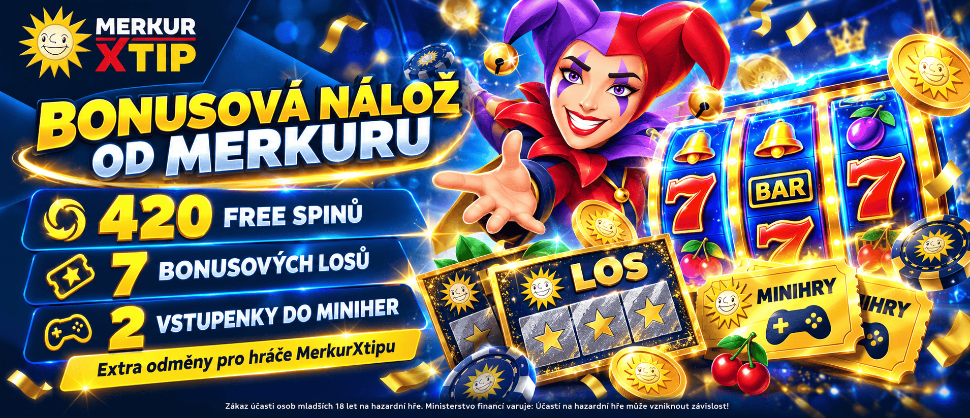 Další bonusová nálož od Merkuru: 420 free spinů, 7 bonusových losů a 2 vstupenky do MiniHer!