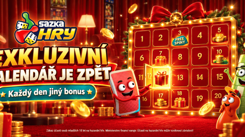 Exkluzivní kalendář od Sazka Her je zpět – získejte každý den jiný bonus!