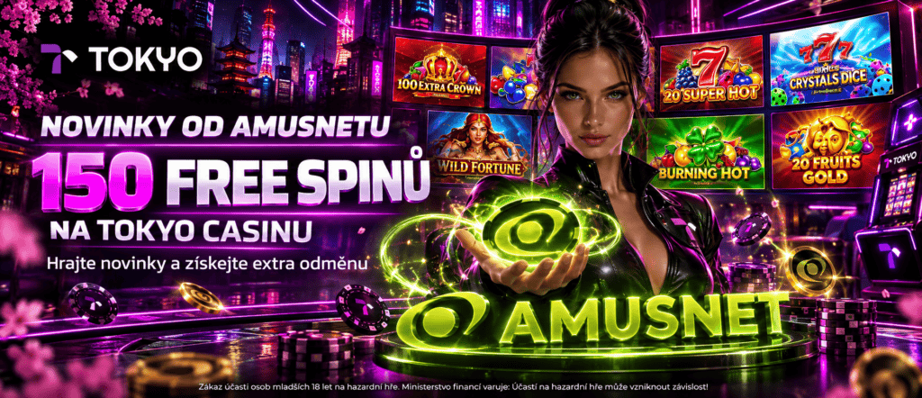 Získejte 150 free spinů na Tokyo casinu s novinkami od Amusnetu
