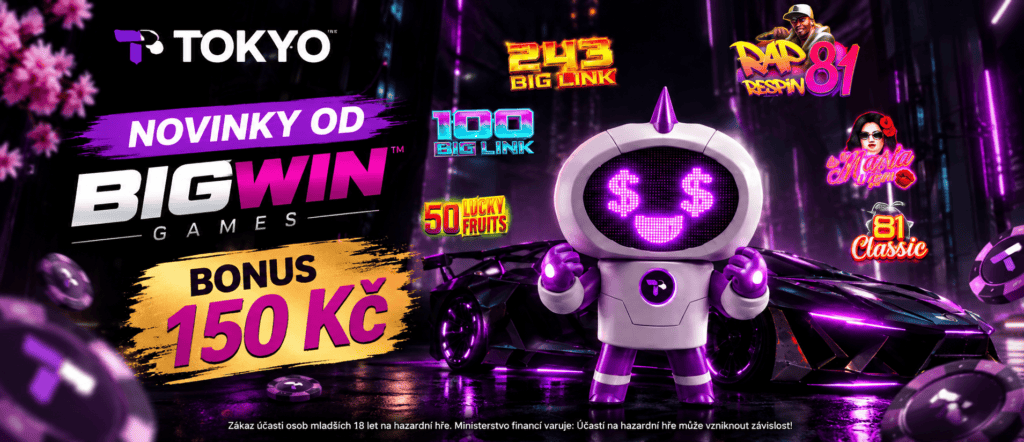 Zahrajte si na Tokyo casinu novinky od BigWin Games s bonusem 150 Kč