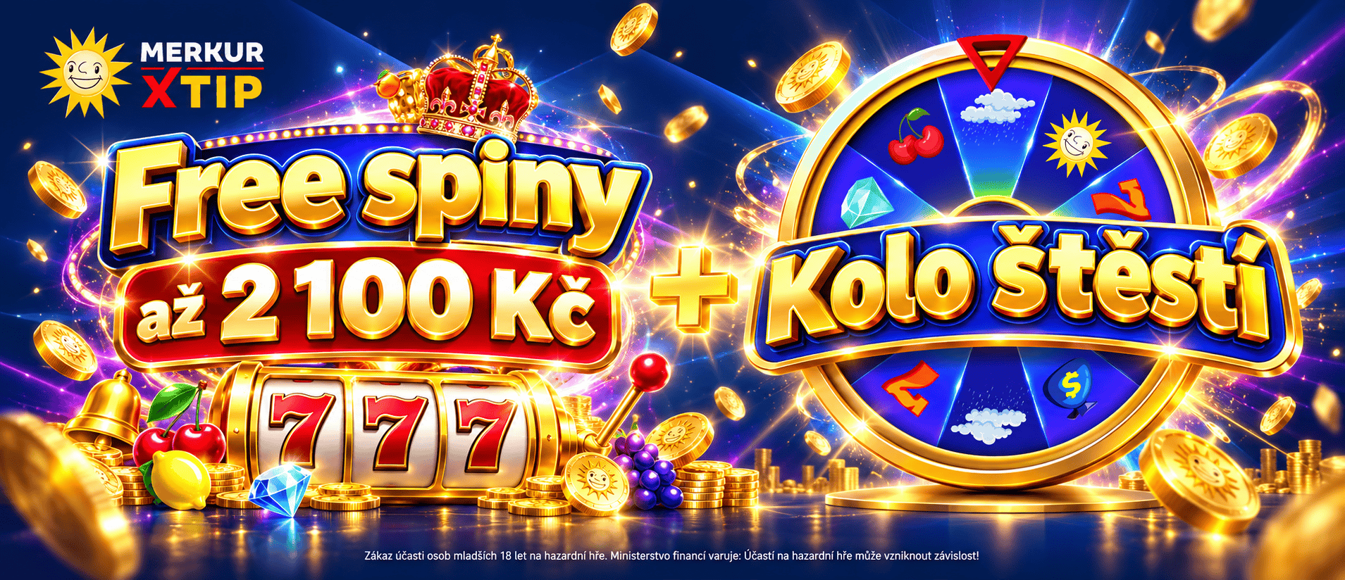Hrajte o free spiny v hodnotě až 2 100 Kč a zatočení na kole štěstí!