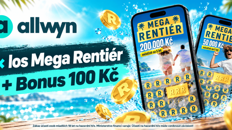 Allwyn nabízí 1 los Mega Rentiér zdarma a bonus 100 Kč!