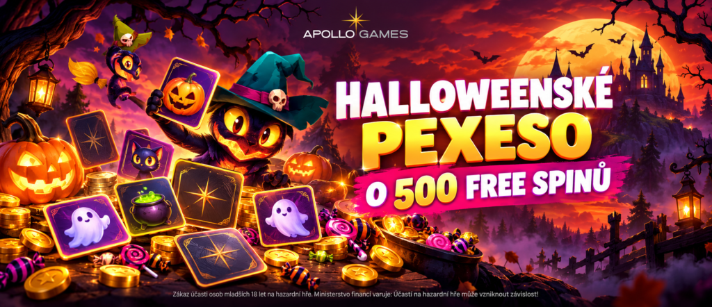 Halloweenské pexeso od Apollo Games, které může přinést až 500 free spinů
