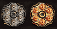 Stříbrný a zlatý revolver