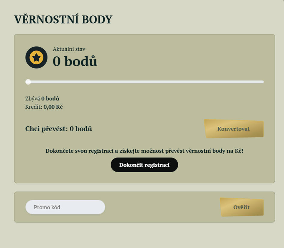 Stav věrnostních bodů