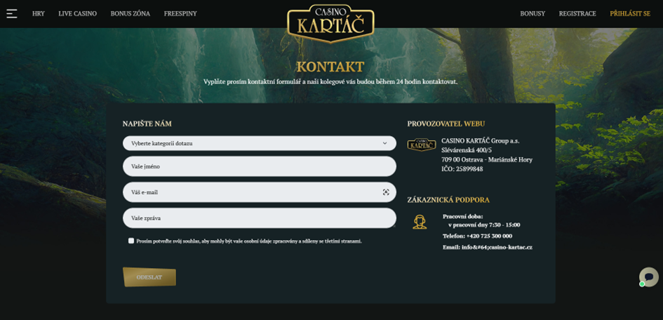 Možnosti zákaznické podpory
