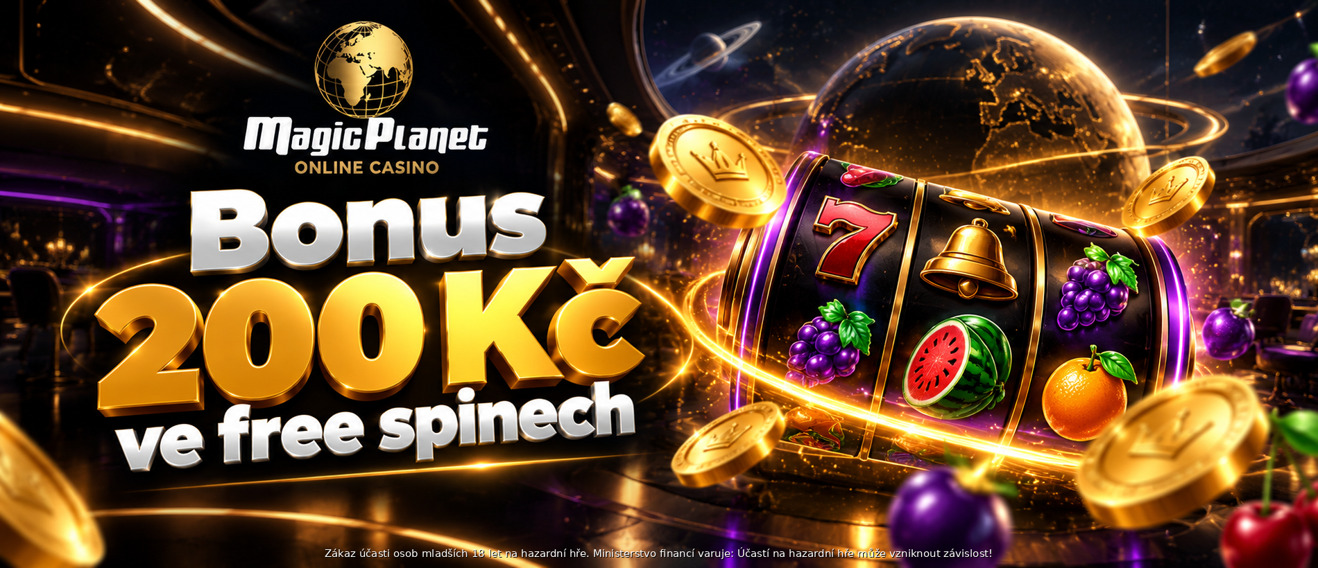 Získejte bonus 200 Kč ve free spinech na Magic Planet za hraní klasiky od Wazdanu