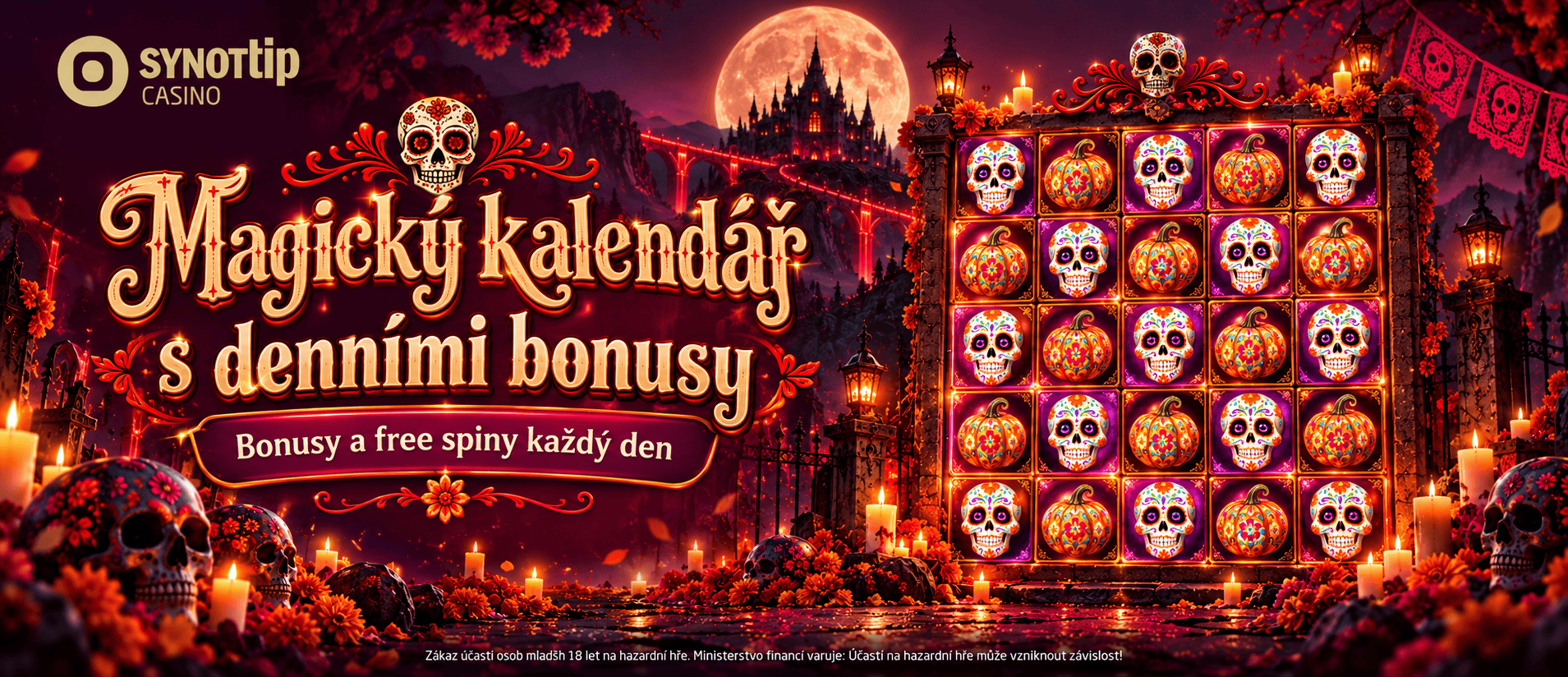Magický kalendář od Synot Tipu – získejte bonusy a free spiny každý den!