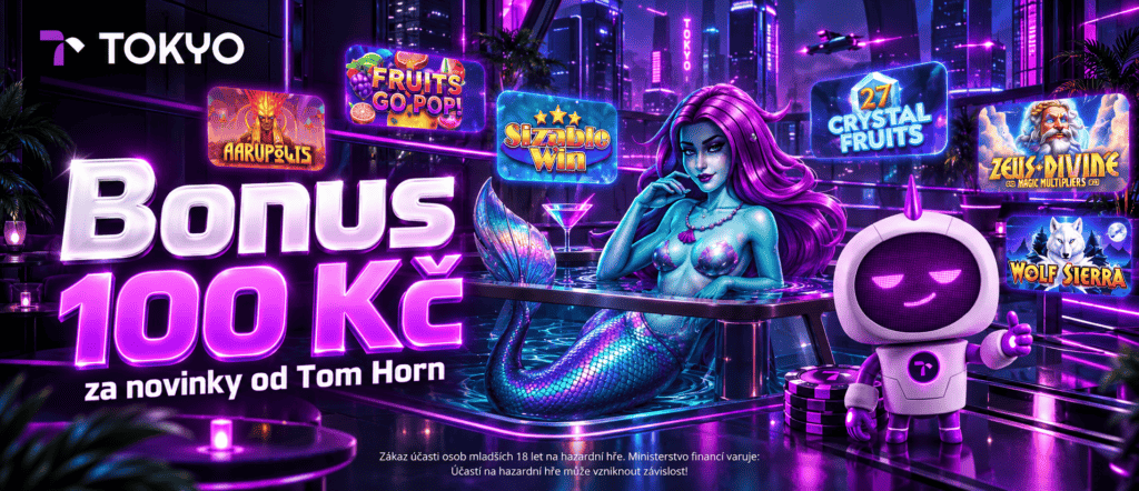 Využijte bonus 100 Kč na Tokyo casinu za hraní novinek od Tom Horn
